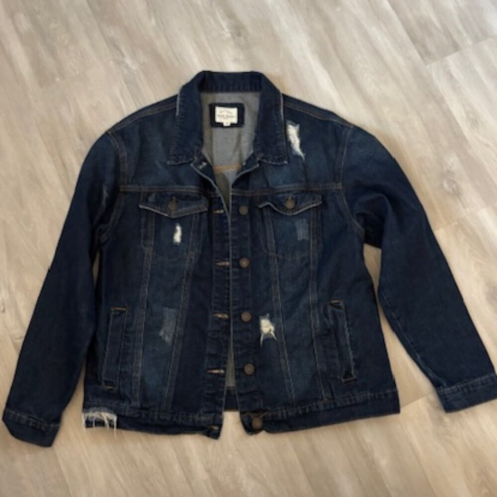 Wax Jeans - Oversized distressed Jean Jacket size Medium